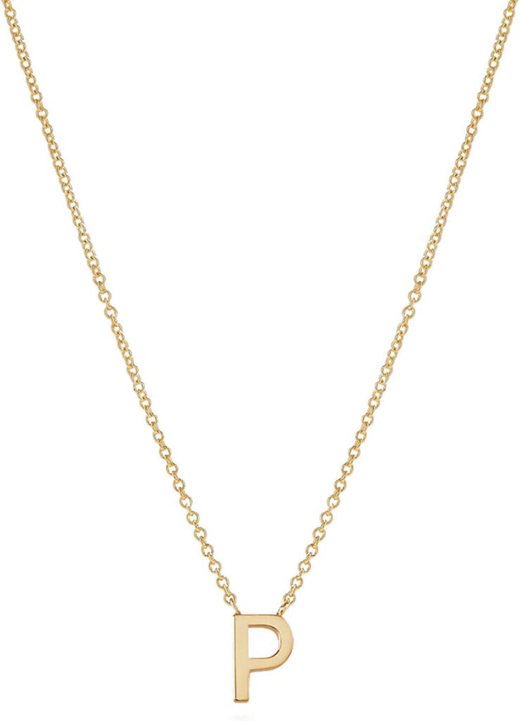 Fwlisesa Gold Initial Necklaces for Women Women, 14K Gold Plated Tiny Letter Pendant Necklace Personalized Cute Name Initial Necklaces Dainty Gold Necklace Aesthetic Jewelry Gifts for Women