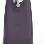 bella Electric Can Opener and Knife Sharpener, Multifunctional Jar and Bottle Opener with Removable Cutting Lever and Cord Storage, Stainless Steel Blade, Plum