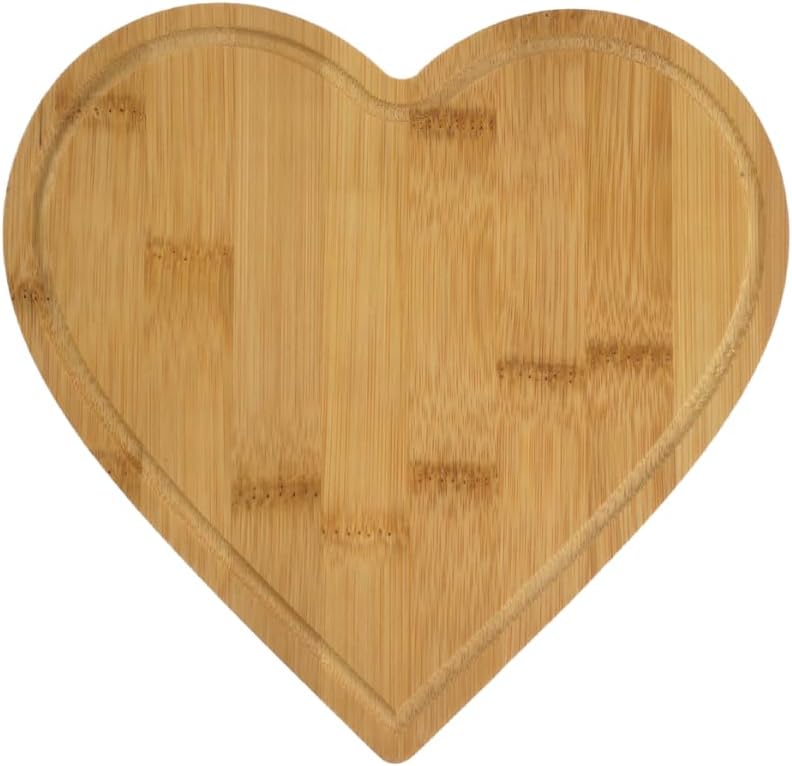 Set of 12, Bulk Mini Heart Shape Bamboo Cutting Boards – Small 8″ Charcuterie Serving Tray Blank Wood Platter for Customized Engraving Gift, Special Event, Wedding Favor, Rustic Home Deco