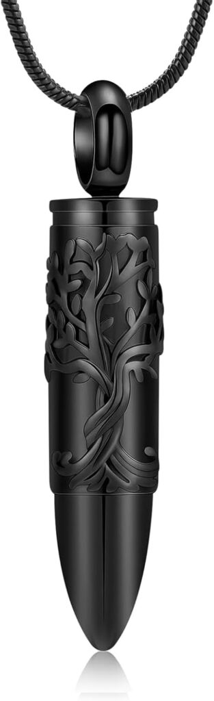 zeqingjw Bullet Urn Necklace for Ashes Memorial Cremation Jewelry Ash Holder Keepsake Jewelry for Pet/Human