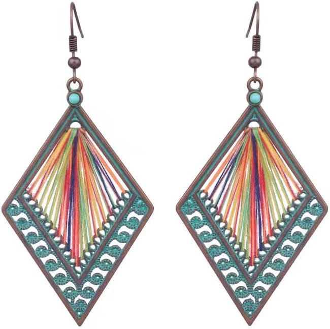 Silver/Gold Boho Dangle Statement Earrings for Women Trendy,Handmade Vintage Dainty Cute Long Drop Summer Earrings,fashion Accessories Jewelry Gifts