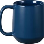 Miicol Ceramic Coffee Mug, 16 oz Large Coffee Cup, Tea Mug with Handle, Flat Bottom Mug for Men, Women, Office, Microwave and Dishwasher Safe, Multi-Color, Navy