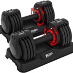 25/55lbs Adjustable Dumbbells Set, Dumbbells with Anti-Slip Metal Handle for Exercise & Fitness Fast Adjust Weight for Full Body Workout Fitness