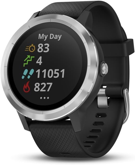 Garmin Vivoactive 3 GPS Smartwatch with Built-in Sports Apps – Black/Silver (Renewed)