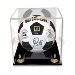 BCW Deluxe Soccer Ball Display Case | Clear Acrylic Case with UV Protection for Soccer and Volleyball Collectibles | Ideal for Autographed Balls