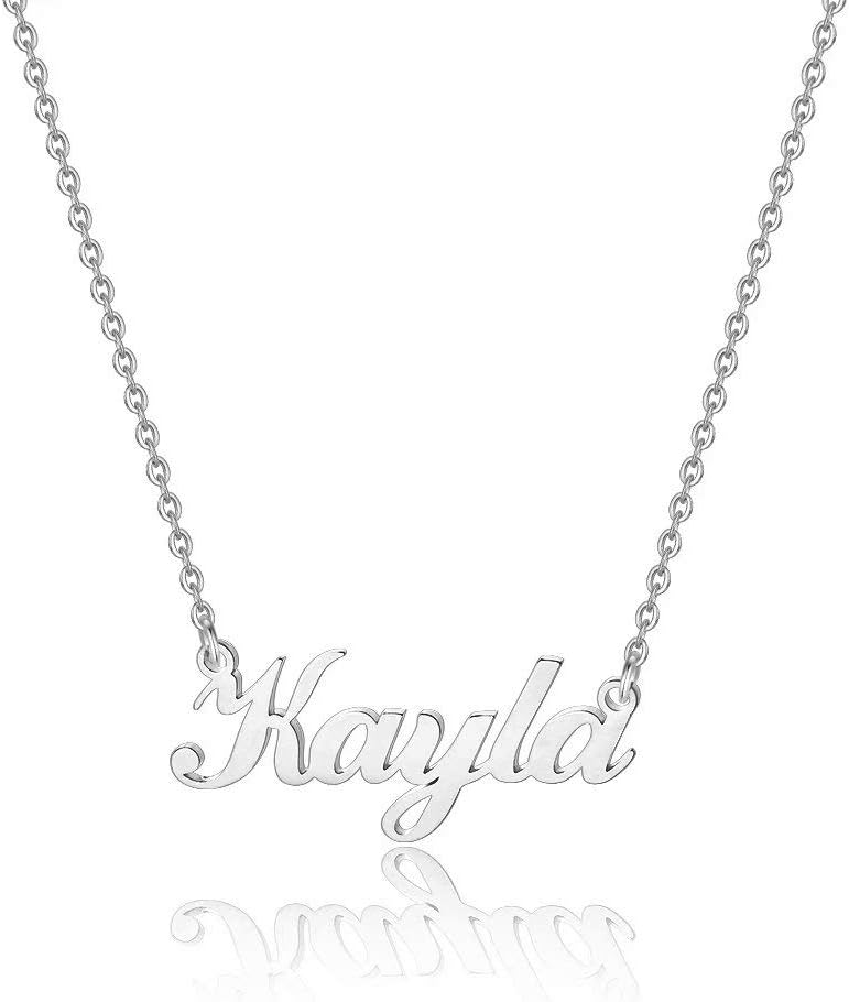 Hidepoo Name Necklace Personalized – Stainless Steel Name Pendant Necklace,Dainty Letter Name Necklace Chain Custom Personalized Jewelry Gifts for Women
