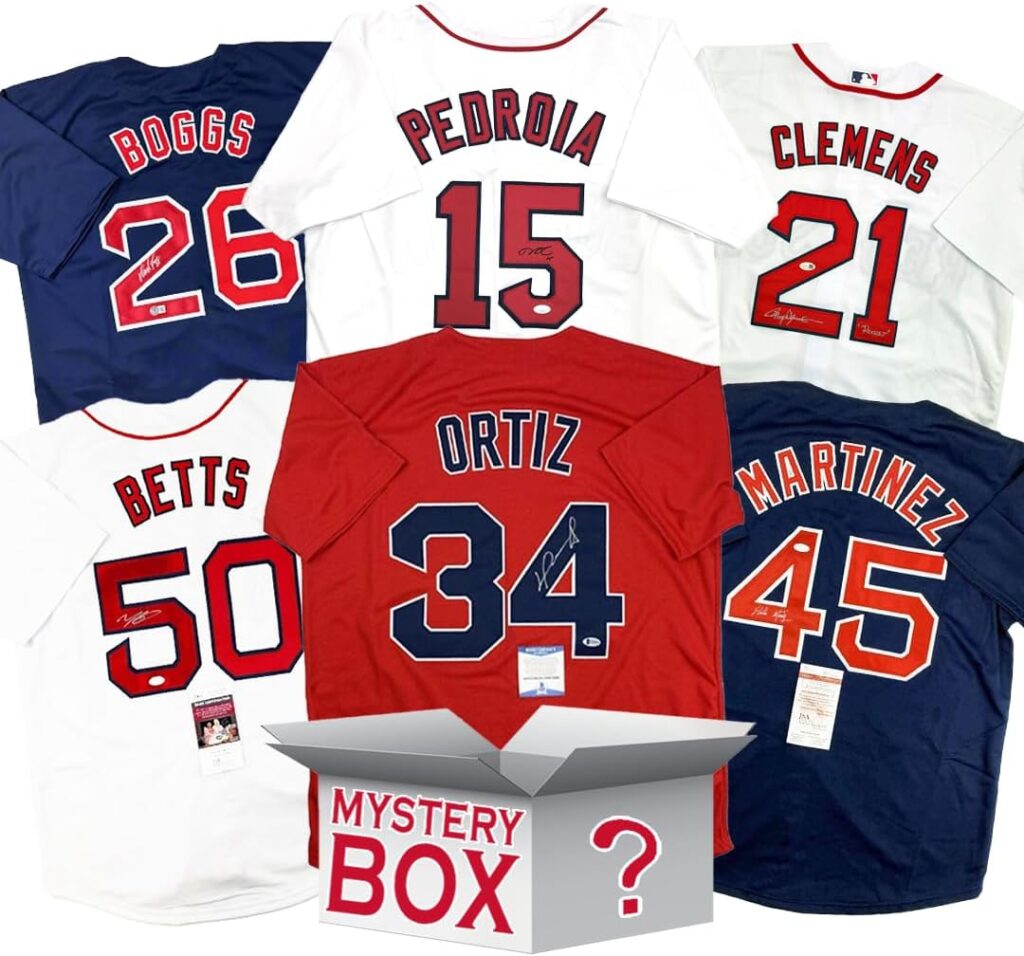 Autographed/Signed Boston Baseball Jersey Mystery Box with PSA JSA or Beckett COA