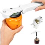 Jar Opener Bottle Opener and Lid Opener for Seniors with Arthritis, Weak Hands, Multi 7 in 1 Retractable Magnetic Can Opener, Original Kitchen Wine Opener Gadgets (White)