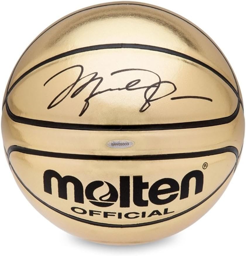 Topps Michael Jordan Signed Autographed Molten Basketball Chicago Bulls Uda – Autographed Basketballs