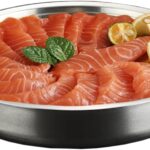 Stainless Steel Chilled Serving Tray with Ice Chamber – Silver Platter for Shrimp Cocktails and Party Fruit Buffets – Appetizer Tray Food-Grade Dip Bowl for Hot/Cold Preservation (11in)