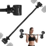Dumbbell to Barbell Converter Bar, EZ Curl Barbell Adapter with 200LB Capacity, Adjustable Weight Bar for Home Fitness, Fits Standard 1-1.5 Inch Dumbbell Handles for Weight Lifting