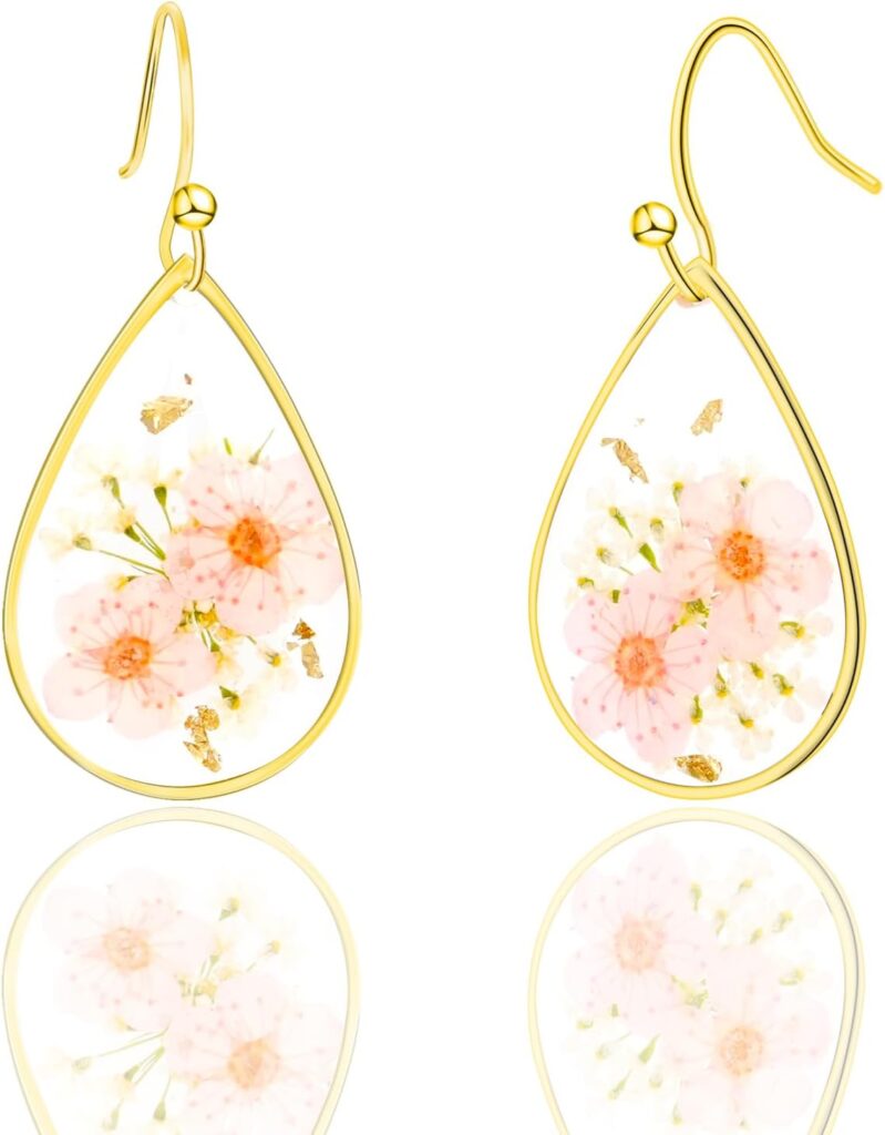 Handmade Real Flower Earrings