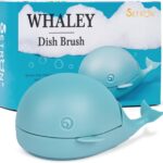 Whaley Whale Dish Brush – Cute Whale Scrub Brush for Dishes & Veggies, Palm Cleaning Brush, Funny Kitchen Gadget, Sink Accessories, Unique Gifts for Women, Housewarming or White Elephant Gifts