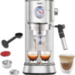 Gevi Espresso Expresso Machine 20 Bar with Auto Milk Frother, Professional Espresso Maker with Steam Wand, Compact Stainless Steel Cappuccino & Latte Machine, Gift for Coffee Lover, Home Baristas