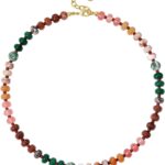 KissYan Beaded Necklaces for Women, Colorful Gemstone Bead Boho Choker, Natural Stone Handmade Fashion Autumn Winter Jewelry Gifts