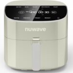 Nuwave Brio Plus 8 Qt Air Fryer, PFAS Free, New & Improved, Digital Touch Screen, Cool White Display, 50°F~400°F in Precise 5°, 5 Cook Functions, 100 Presets & 50 Memory, 3 Wattages 700, 1500, 1800