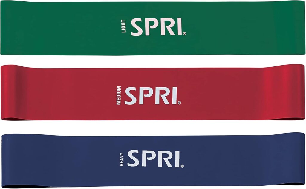 SPRI Mini Loop Bands Kit, Set of 3 – Light, Medium, Heavy Resistance Bands for Lower Body Workouts, Toning Muscles, and Exercise