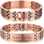 VNOX Custom Personalized Pure Copper Magnetic Therapy Adjustable Bracelet Engraved DAD Jewelry Thanksgiving for Men DAD Father