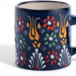 EVANILIFE Ceramic Espresso Cup, 5 Oz Handmade Mug, 2.75 Inch Cappuccino and Latte Cup, Multicolor Demitasse, Dishwasher Safe Small Coffee Cup, Ideal for Espresso Machine (SULTAN’S NAVY)