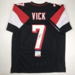 Autographed/Signed Michael Mike Vick Atlanta Black Football Jersey PSA/DNA COA