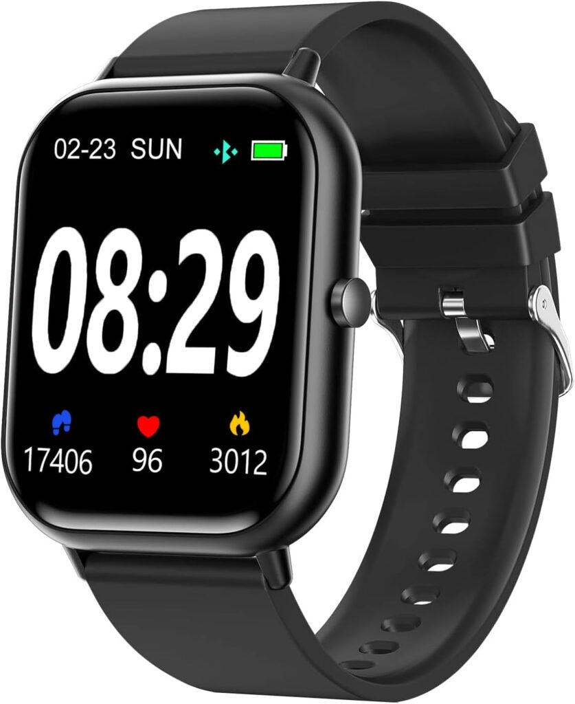 Smart Watch for Men Women SmartWatch 1.83″ for iPhone Samsung Android Phone Compatible, Fitness Tracker Watch with Pedometer, Heart Rate/Sleep Monitor, Blood Oxygen, IP68 Waterproof