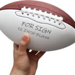 Full Size 12 Inch Autograph American Football with 2 White Panels Customized Trophy for Rugby Game Graduation Signing