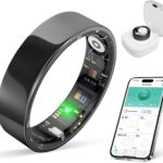 Smart Ring with Sleep Apnea Monitoring, No APP Subscription, 10-Day Battery Life, Stress/Heart Rate/Women’s Health Tracker, Android & iOS Compatible (Black, 8)