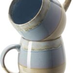 LIFVER 21 Oz Large Ceramic Coffee Mug, Stoneware Coffee Mugs Set of 2, Big Tea Cup for Office and Home, Gifts for Women, Dishwasher and Microwave Safe (Blue)