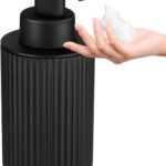 Automatic Soap Dispenser Foaming Touchless: 9oz Black Plastic – Rechargeable Electric Smart Auto Foam Soap Dispenser – Hand Dish Bathroom Kitchen