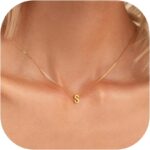 Initial Necklaces for Women – Dainty 18K Gold Plated Initial Necklace Tiny A-Z Pendant Name Necklace Trendy Letter Necklace Gold Jewelry for Women Gifts