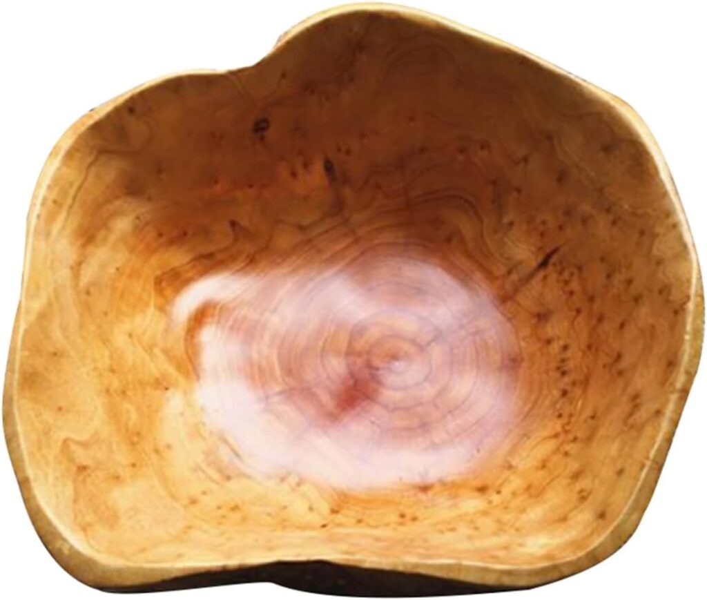 Wooden Bowl Decorative Natural Wood Fruit Bowl, Irregular Creative Wood Bowls, Rustic Hand Carved Candy Snack Keys Serving Bowls for Home Decor (6″-8″ Diameter)