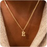 Gold Initial Necklaces for Women, Dainty 14K Gold Letter Necklace Cute Tiny A-Z Letter Pendant Personalized Monogram Name Necklace for Women Trendy Fashion Jewelry Gift for Her