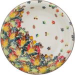 Authentic Polish Pottery Pasta Bowl 9-inch Signature UNIKAT in Autumn Wind Design Handmade in Bolesławiec Poland by Ceramika Dalia + Certificate of Authenticity