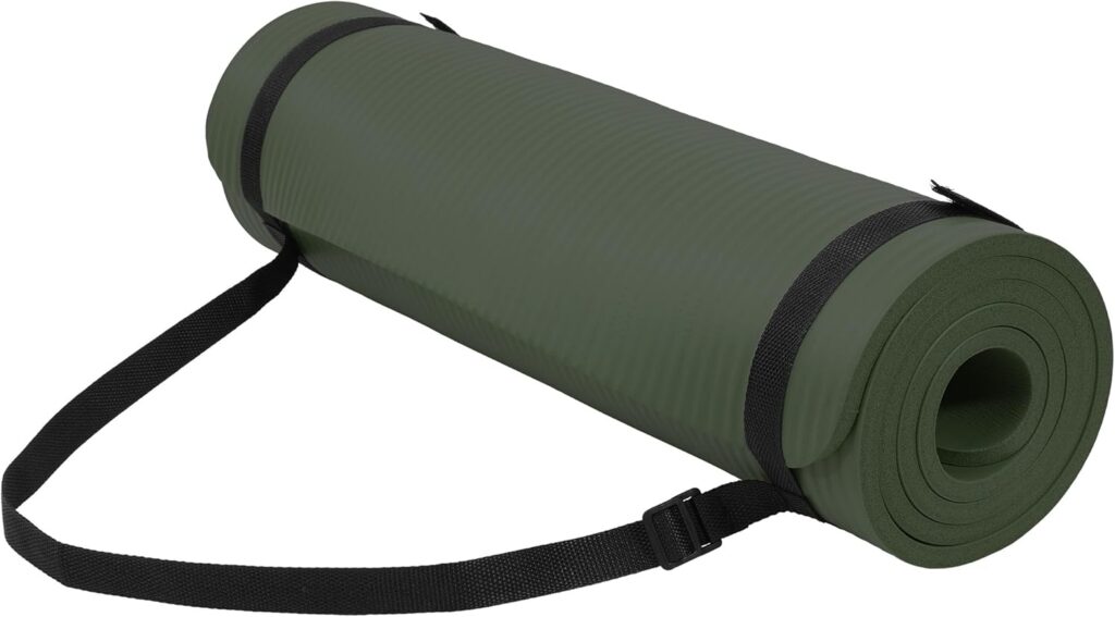 Fitvids Yoga Mat, 1/2-Inch Extra Thick High Density Exercise Mat, Anti-Tear Exercise Yoga Mat with Carrying Strap, Suitable for Various Yoga Exercises