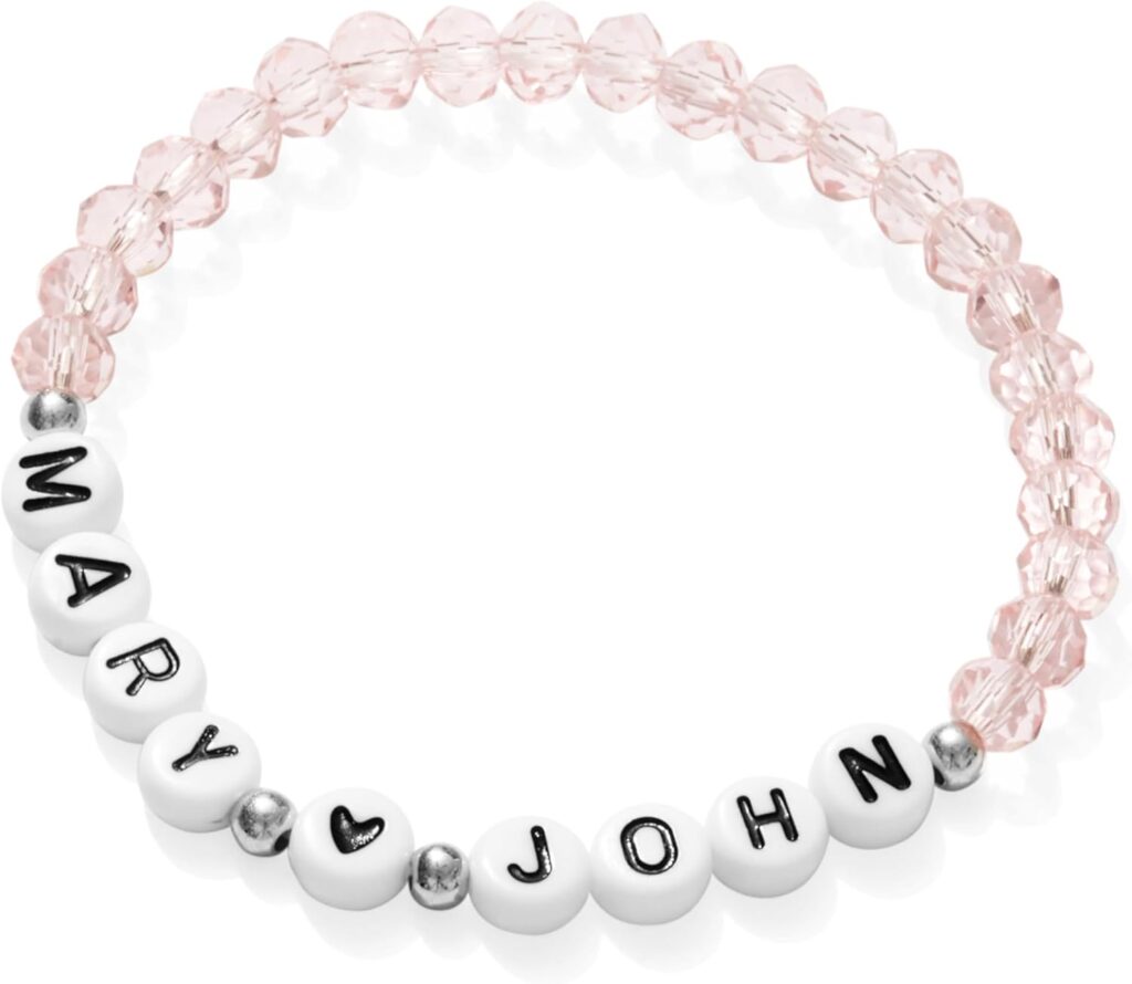 Handmade Crystal Bead Bracelet/Anklet | Stretch | Fully Customized/Personalized | Custom Name, Size and Color | Unisex for Couples, Friends, Family | Adults & Kids | Anniversary, Birthday (Unique)