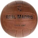 Soccer Ball. Real Madrid 1902 Historic 100% Leather Soccer Ball. Size 5. Gifts for Men. Decorative Ball not Suitable for Playing. Ideal for Collectors.