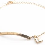 Petite Boutique Lovely Mini Personalized Name Bar & Initial Bracelet 16K Plated Gold Rose Gold Silver Personalized gift
