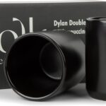 Folk Ceramics Dylan Ceramic Cappuccino Cups Set | Double Walled Ceramic Coffee Mug Set | Compact & Heat Insulated Cappuccino, Tea, Coffee & Latte Cup | 8oz, Set of 2 | Matte Black