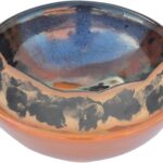 ALWAYS AZUL POTTERY Bison Stampede Soup Bowl in Azulscape Glaze – Handmade Ceramic Pottery Bowl – Handcrafted Polished Stoneware – Unique & Stylish Glazed Bowl, Great for Soup, Salad, Cereal and More