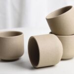 Ceramic teacups set of 4,No Handle Chinese KungFu Tea cups,3.5oz Teacups Japanese Teacup Set,Ceramic Tea Cup,4Pcs