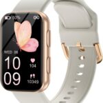 MorePro Health Fitness Tracker with Blood oxy-gen Monitor and 24/7 Heart Rate and Blood Pressure, Sleep Monitor, 120+ Sport Modes Waterproof Fitness Watch for Women Men Android iOS, Gold