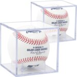 (2 Count) Display Zone Baseball Cube – Crystal Clear UV Protected Acrylic Display Case Box – Autographed Game Ball Holder (Fits Official Size MLB Ball) – Signed Baseball Memorabilia Storage