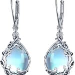 Butterfly/Fan/Mermaid Tail/Dragonfly/Celtic/Moonstone/Black Onyx/Moss Agate Teardrop Drop Dangle Earrings Jewelry Gifts for Women Mom Wife