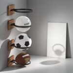 Ball Holder Wall Mount,Ball Storage Holders Display Rack for Autograph Basketball, Football, Soccer, Volleyball Collection, Sports Accessories Organizer for Player Fans Room Decor,4 Pack