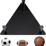 Ball Display Stand with Anti-slip Mat, 1.3inch Pegs Acrylic Sleek Holder for Different Size Basketball, Soccer Ball, Football, Sturdy Memorabilia Display Case-Black