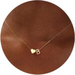 Turandoss Heart Initial Necklace for Women Teen Girls – 18K Gold Plated Letter A-Z Pendant Necklace Dainty Heart Necklaces Tiny Initial Necklaces Birthday Gifts for Women Jewelry