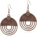 ANDPAI Handmade Unique Bohemian Tribal Hoop Spiral Earring Vintage Gold Silver Geometry Dangle Drop Earrings for Women