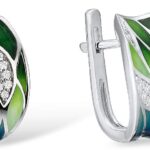 Santuzza 925 Sterling Silver Enamel Pattern Dangle Earrings