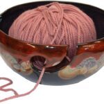 ALWAYS AZUL POTTERY Yarn Bowl in Dreamsicle Glaze – Handmade Ceramic Pottery Yarn Bowl – Knitting & Crochet Yarn Holder – Artisan Glazed Pottery- Wool Bowl Great for Knitters