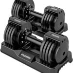 25/55lb Pair Adjustable Dumbbell Set, Adjustable Dumbbells Set of 2, 5 in 1/10 in 1 Free Weights Dumbbells Set with Anti-Slip Texture Handle, Weight Set For Home Gym Suit both Men and Women